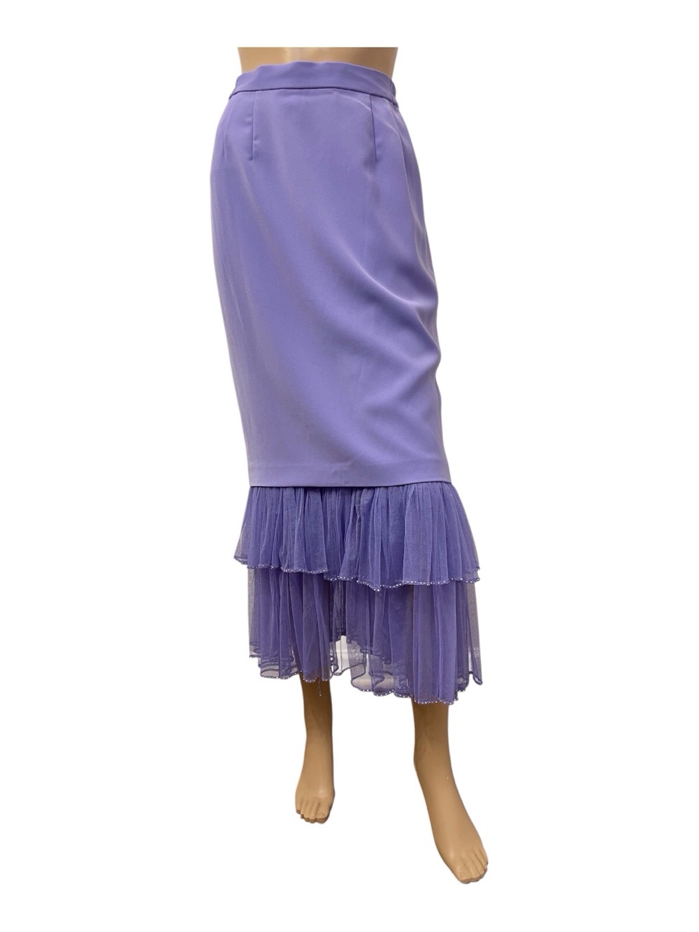 Mariella Ferretti Lavender Layered Ruffle Women's Skirt, 12